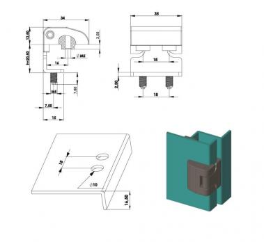 MK02.5.V1.20 петля угловая панельная, со шпильками