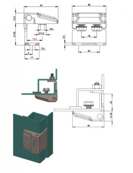 MK21.5.V2.25 петля угловая панельная, с отверстиями